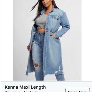 Denim Maxi Trench Coat